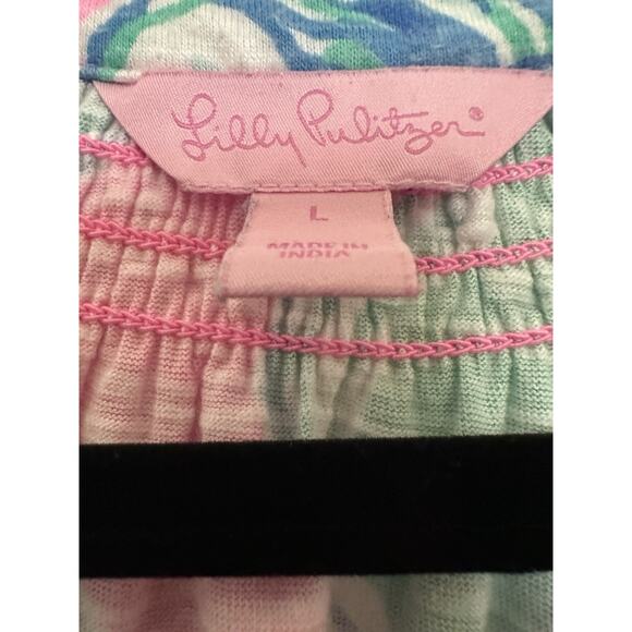 Lilly Pulitzer L Essie Barefoot Princess Seashell Pink Pout Dress button V-Neck - Picture 5 of 6